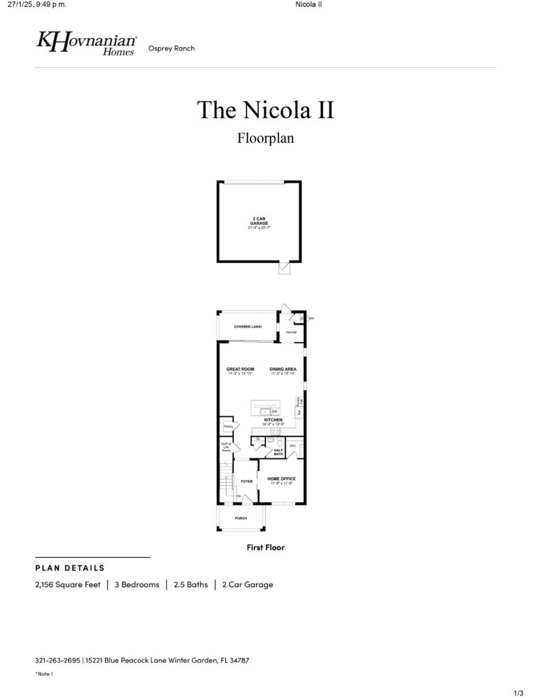 Nicola II Floorplan | Osprey Ranch