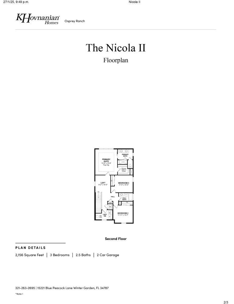 Nicola II Floorplan | Osprey Ranch